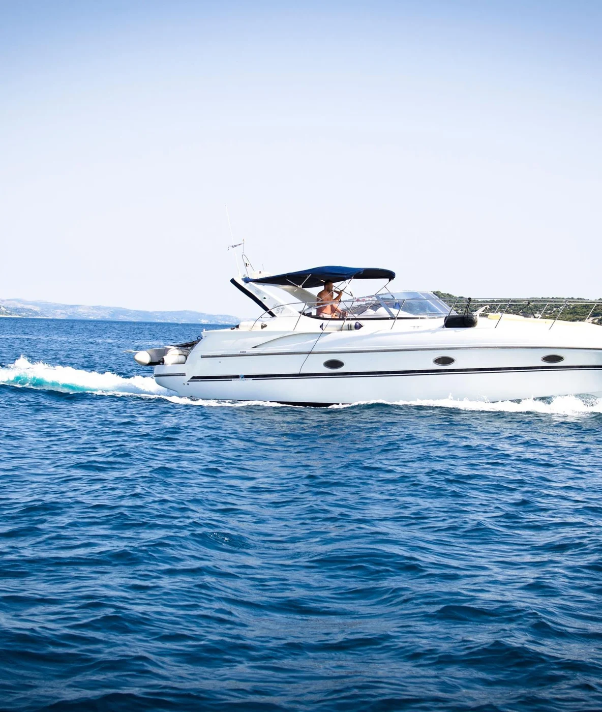 Yacht exterior exposed to a marine environment